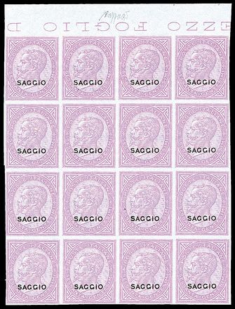 ITALIA REGNO Prove e saggi  (1863)  - Catalogo Catalogo di vendita su offerta - Studio Filatelico Toselli