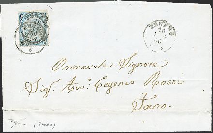 ITALIA REGNO Frodi postali  (1865)  - Catalogo Catalogo di vendita su offerta - Studio Filatelico Toselli