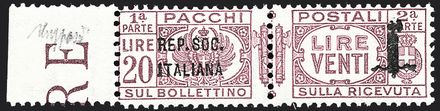 REPUBBLICA SOCIALE ITALIANA Pacchi postali  (1944)  - Catalogo Catalogo di vendita su offerta - Studio Filatelico Toselli