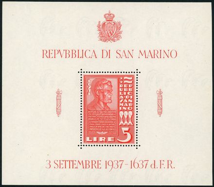 SAN MARINO Foglietti  (1937)  - Catalogo Catalogo di vendita su offerta - Studio Filatelico Toselli