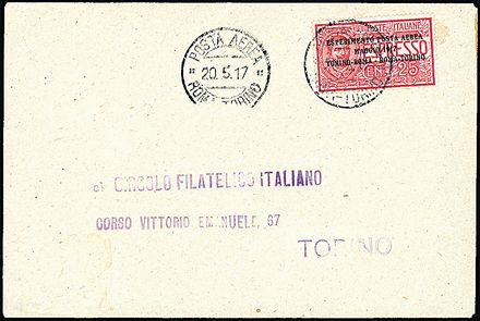 POSTA AEREA ITALIANA  (1917)  - Catalogo Catalogo di vendita su offerta - Studio Filatelico Toselli