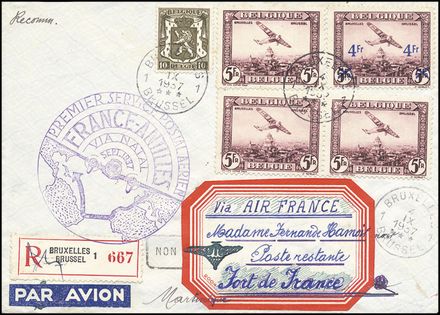 POSTA AEREA ESTERA - BELGIO  (1937)  - Catalogo Catalogo di vendita su offerta - Studio Filatelico Toselli