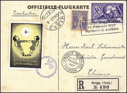 POSTA AEREA ESTERA - SVIZZERA  (1927)  - Catalogo Catalogo di vendita su offerta - Studio Filatelico Toselli