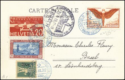 POSTA AEREA ESTERA - SVIZZERA  (1932)  - Catalogo Catalogo di vendita su offerta - Studio Filatelico Toselli