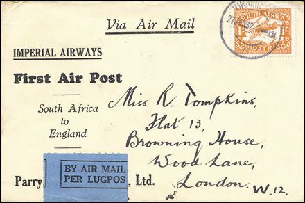 POSTA AEREA ESTERA - SOUTH AFRICA  (1932)  - Catalogo Catalogo di vendita su offerta - Studio Filatelico Toselli