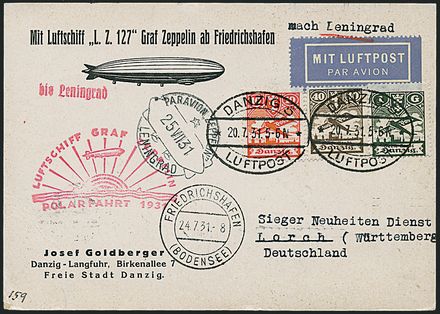 AEROGRAMMI ZEPPELIN - DANZICA  (1931)  - Catalogo Catalogo di vendita su offerta - Studio Filatelico Toselli