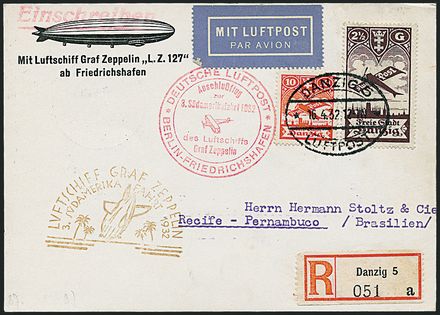 AEROGRAMMI ZEPPELIN - DANZICA  (1932)  - Catalogo Catalogo di vendita su offerta - Studio Filatelico Toselli