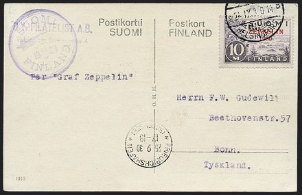 AEROGRAMMI ZEPPELIN - FINLANDIA  (1930)  - Catalogo Catalogo di vendita su offerta - Studio Filatelico Toselli