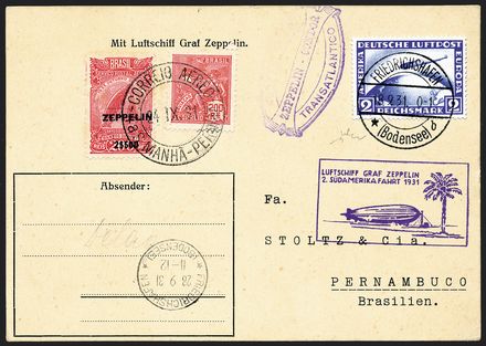 AEROGRAMMI ZEPPELIN - GERMANIA  (1931)  - Catalogo Catalogo di vendita su offerta - Studio Filatelico Toselli