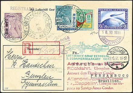 AEROGRAMMI ZEPPELIN - GERMANIA  (1931)  - Catalogo Catalogo di vendita su offerta - Studio Filatelico Toselli