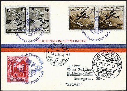 AEROGRAMMI ZEPPELIN - LIECHTENSTEIN  (1932)  - Catalogo Catalogo di vendita su offerta - Studio Filatelico Toselli