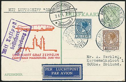 AEROGRAMMI ZEPPELIN - OLANDA  (1931)  - Catalogo Catalogo di vendita su offerta - Studio Filatelico Toselli