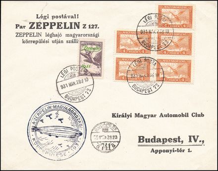 AEROGRAMMI ZEPPELIN - UNGHERIA  (1931)  - Catalogo Catalogo di vendita su offerta - Studio Filatelico Toselli