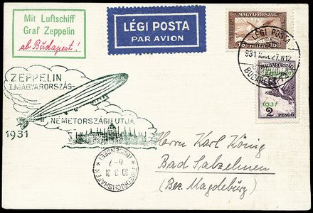 AEROGRAMMI ZEPPELIN - UNGHERIA  (1931)  - Catalogo Catalogo di vendita su offerta - Studio Filatelico Toselli