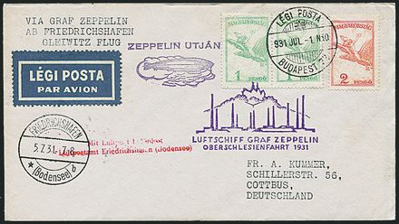 AEROGRAMMI ZEPPELIN - UNGHERIA  (1931)  - Catalogo Catalogo di vendita su offerta - Studio Filatelico Toselli