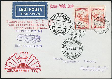 AEROGRAMMI ZEPPELIN - UNGHERIA  (1931)  - Catalogo Catalogo di vendita su offerta - Studio Filatelico Toselli