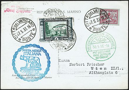 AEROGRAMMI ZEPPELIN - VATICANO  (1933)  - Catalogo Catalogo di vendita su offerta - Studio Filatelico Toselli