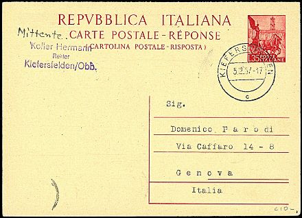 ITALIA REPUBBLICA Cartoline Postali  - Catalogo Catalogo di vendita su offerte - Studio Filatelico Toselli