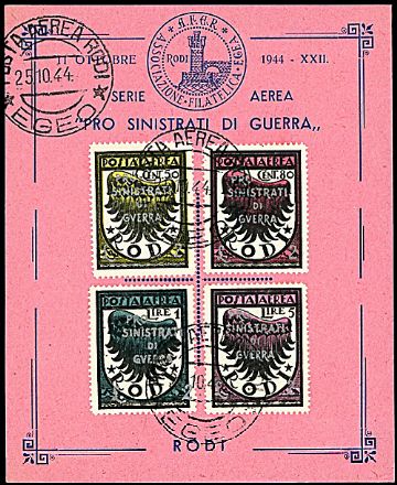 COLONIE ITALIANE - EGEO - Occupazione Tedesca - Posta aerea  - Catalogo Catalogo di vendita su offerte - Studio Filatelico Toselli