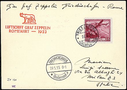 ZEPPELIN - LIECHTENSTEIN  - Catalogo Catalogo di vendita su offerte - Studio Filatelico Toselli