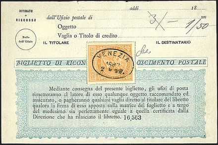 ITALIA REGNO Ricognizione postale  - Catalogo Catalogo di vendita su offerte - Studio Filatelico Toselli