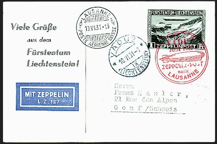 ZEPPELIN - LIECHTENSTEIN  - Catalogo Catalogo di Vendita su offerta - Studio Filatelico Toselli