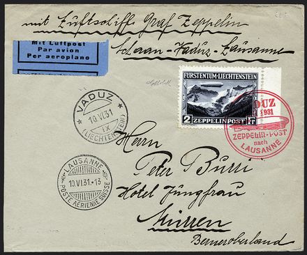 ZEPPELIN - LIECHTENSTEIN  - Catalogo Catalogo di Vendita su offerta di Posta Aerea - II - Studio Filatelico Toselli