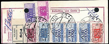 ITALIA REPUBBLICA Pacchi postali  - Catalogo Catalogo di Vendita su offerta - Studio Filatelico Toselli