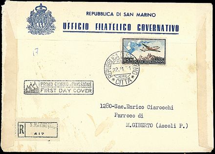 SAN MARINO Posta aerea  - Catalogo Catalogo di vendita su offerte - Studio Filatelico Toselli